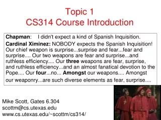 Topic 1  CS314 Course Introduction