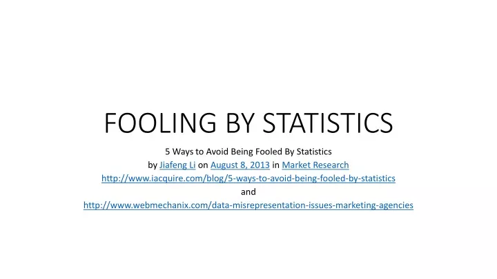 fooling by statistics