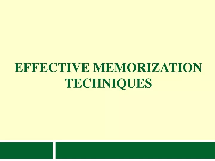 effective memorization techniques