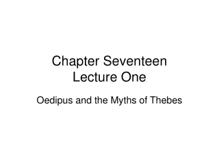 Chapter Seventeen Lecture One