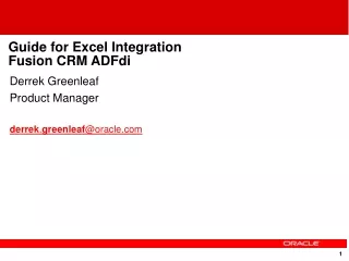 Guide for Excel Integration Fusion CRM ADFdi
