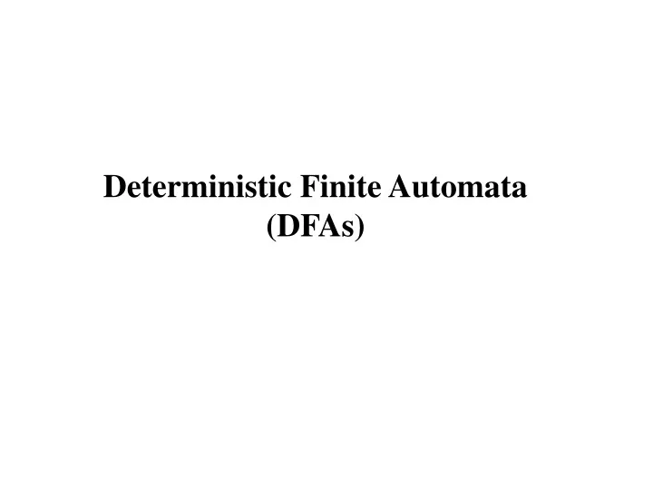 deterministic finite automata dfas