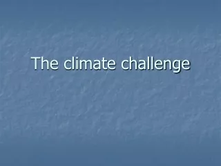 The climate challenge