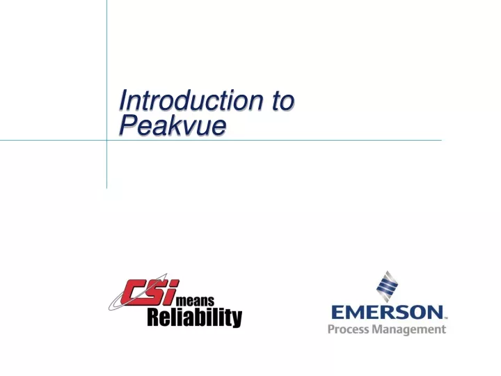 introduction to peakvue