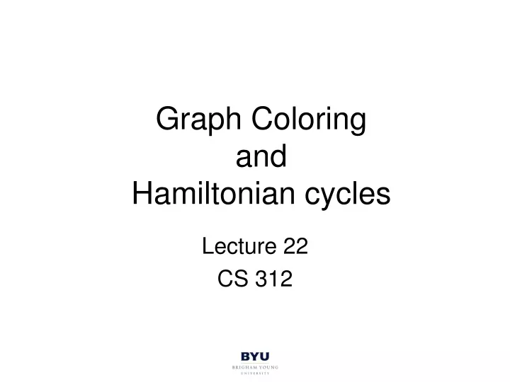 graph coloring and hamiltonian cycles