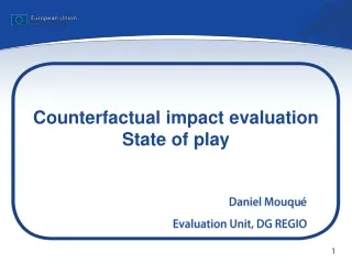 Counterfactual impact evaluation State of play