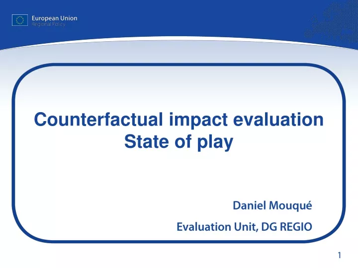 counterfactual impact evaluation state of play