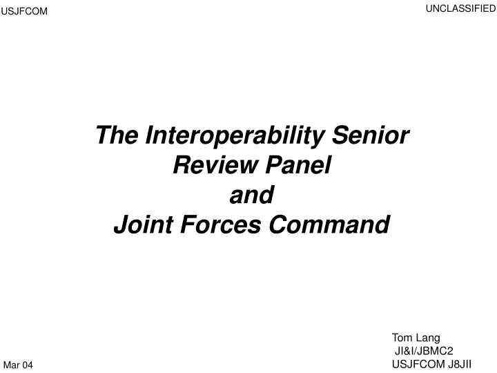 the interoperability senior review panel
