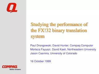 Studying the performance of the FX!32 binary translation system