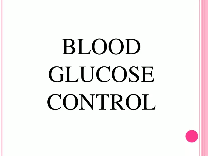 blood glucose control