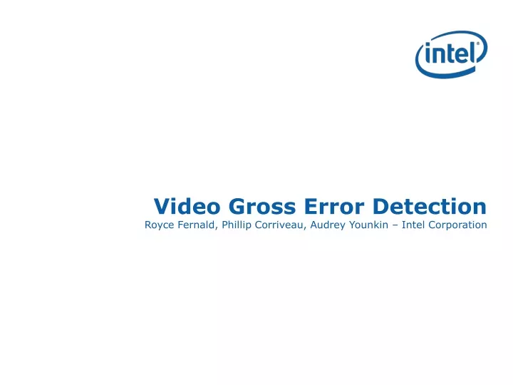 video gross error detection
