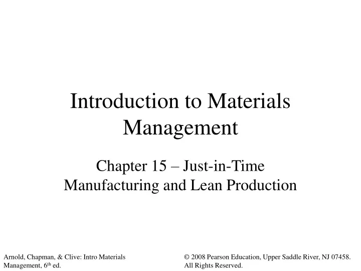 introduction to materials management