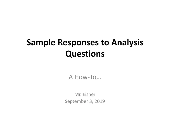 sample responses to analysis questions