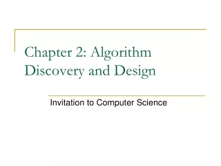 Chapter 2: Algorithm Discovery and Design