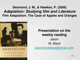 Presentation on the weekly reading Jason M. Ward jasonhacettepe@gmail