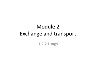 Module 2 Exchange and transport