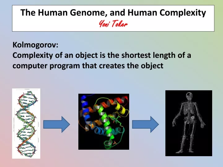 the human genome and human complexity yoni toker