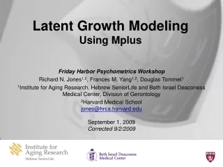 Latent Growth Modeling Using Mplus