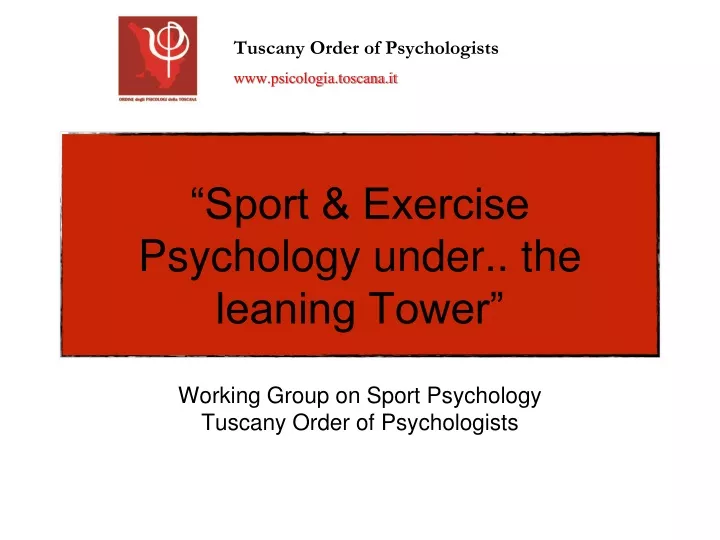 sport exercise psychology under the leaning tower