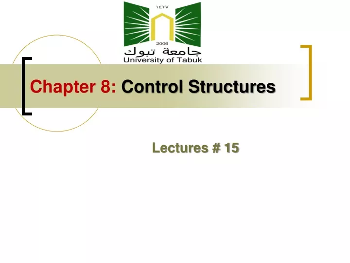 chapter 8 control structures