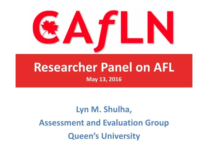 researcher panel on afl may 13 2016