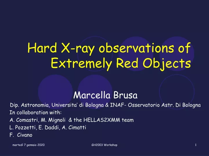 hard x ray observations of extremely red objects