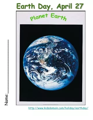 Earth Day, April 27
