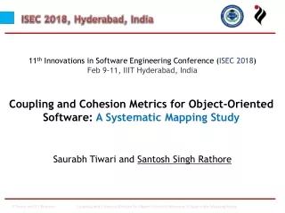 11 th  Innovations in Software Engineering Conference ( ISEC 2018 )