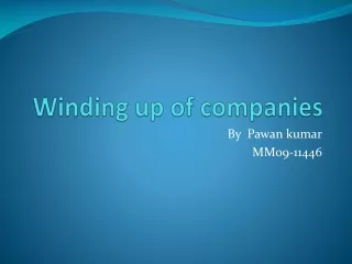 Winding up of companies