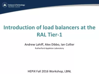 Introduction of load balancers at the RAL Tier-1