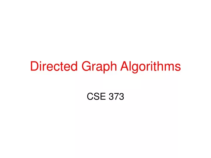 directed graph algorithms