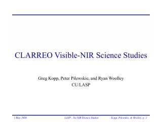 CLARREO Visible-NIR Science Studies