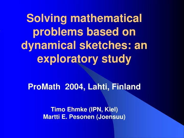 solving mathematical problems based on dynamical