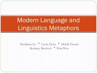 Modern Language and Linguistics Metaphors