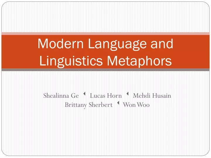 modern language and linguistics metaphors