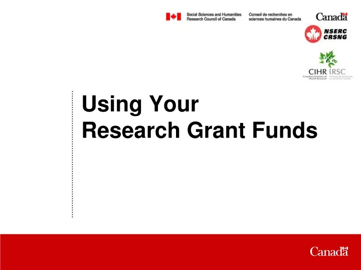 using your research grant funds