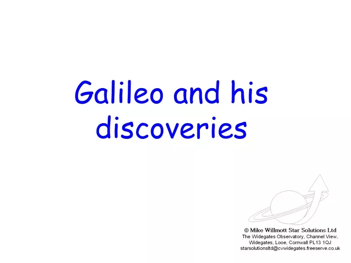 galileo and his discoveries