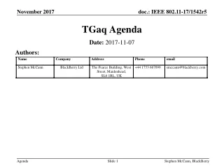 TGaq Agenda