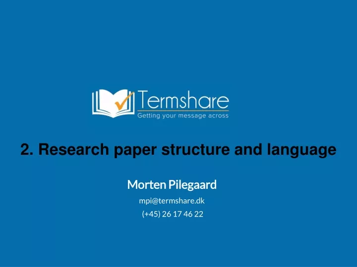 2 research paper structure and language