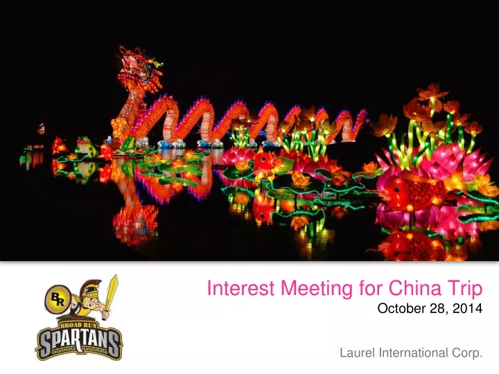 interest meeting for china trip october 28 2014