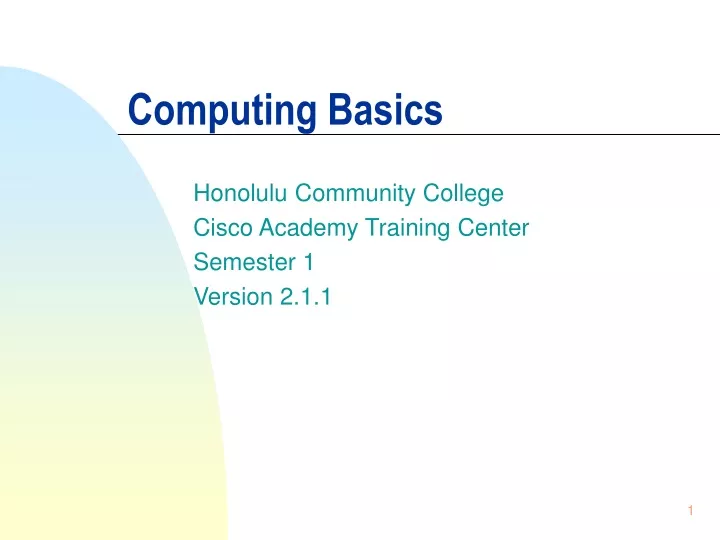 computing basics
