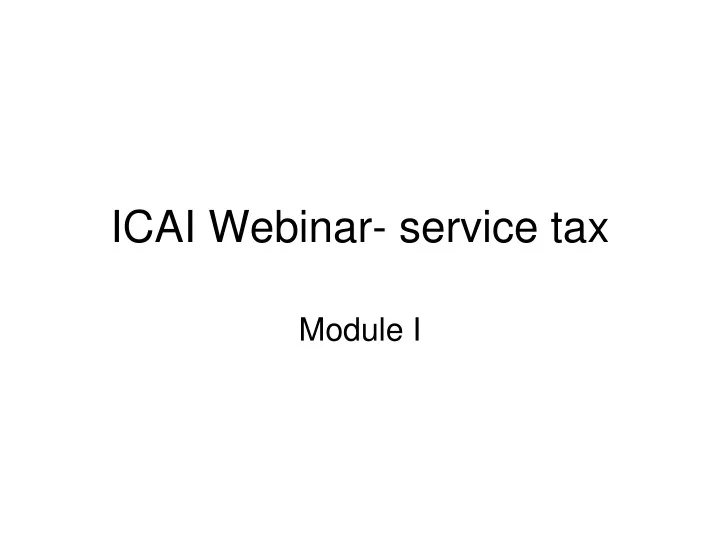 icai webinar service tax