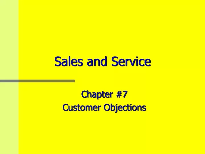 sales and service