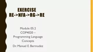 Exercise RE-&gt;NFA-&gt;RG-&gt;RE