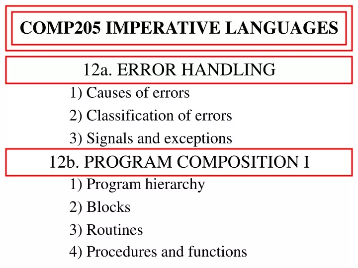 comp205 imperative languages