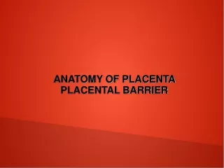 ANATOMY OF PLACENTA  PLACENTAL BARRIER