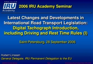 2006 IRU Academy Seminar