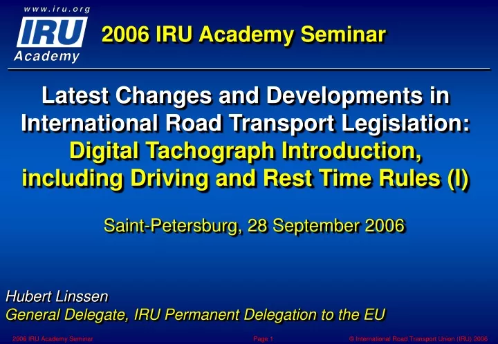 2006 iru academy seminar