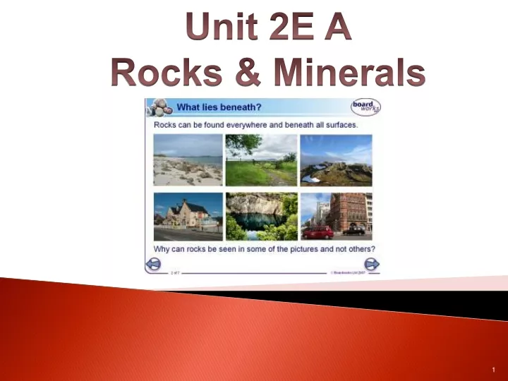 unit 2e a rocks minerals