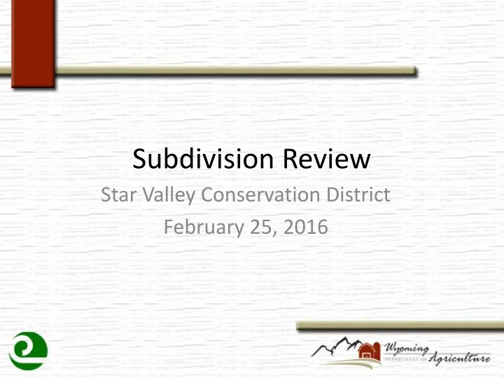 subdivision review
